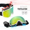 STOMP Ski/Snowboarding Goggles 100% UV400 Protection Replaceable Lens/Straps Goggle for Men, Women & Youth (White Frame/Gold Lens VLT 10%) view 4