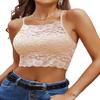 Avidlove Lace Bralette for Women Camisoles Racerback Double-Layered Crop Top (Beige, M) view 1
