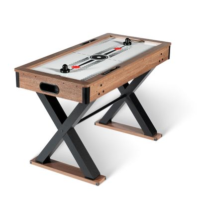 Hathaway Fullerton 48-in Air Hockey Table for Adults  Driftwood Finish with Slide Scorers, Pucks, and Strikers  Indoor Game Room Table for Family Fun