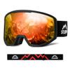 STOMP Ski/Snowboarding Goggles 100% UV400 Protection Replaceable Lens/Straps Goggle for Men, Women & Youth (Matte Blk Frame/Red Lens VLT 13%) view 1