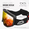 STOMP Ski/Snowboarding Goggles 100% UV400 Protection Replaceable Lens/Straps Goggle for Men, Women & Youth (Matte Blk Frame/Red Lens VLT 13%) view 2