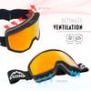 STOMP Ski/Snowboarding Goggles 100% UV400 Protection Replaceable Lens/Straps Goggle for Men, Women & Youth (Matte Blk Frame/Red Lens VLT 13%) view 3