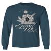 0386. Dope Skeleton Summer Vacations Beach Good Vibe surf Surfing Men's Long Sleeve t Shirt (Indigo Blue 2X Large) view 1