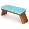Belari Teak Meditation Bench - Meditation Seat - Meditation Stool - Kneeling Meditation Chair - Portable Folding Meditation Bench - Seiza Yoga Meditation Bench - Prayer Bench (Sky Blue/Teak) view 1