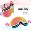 STOMP Ski/Snowboarding Goggles 100% UV400 Protection Replaceable Lens/Straps Goggle for Men, Women & Youth (White Frame/Pink Lens VLT 14%) view 3