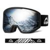 STOMP Ski/Snowboarding Goggles 100% UV400 Protection Replaceable Lens/Straps Goggle for Men, Women & Youth (Matte Blk Frame/Silver Lens VLT 10%) view 1