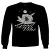 0386. Dope Skeleton Summer Vacations Beach Good Vibe surf Surfing Men's Long Sleeve t Shirt (Black, Medium) view 1