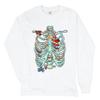 Zombie Rib Cage Long Sleeve T-Shirt All Hallows' Eve Spooky Halloween Skeleton White Small view 1