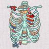 Zombie Rib Cage Long Sleeve T-Shirt All Hallows' Eve Spooky Halloween Skeleton White Small view 2