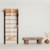 BenchK 211B+A076 Wallbars, Stall Bars, Swedish Ladder, Gymnastic Ladder with 8 Beech Oval Rungs, Adjustable Beech Wooden Pull Up Bar and Gymnastic Accessories Such as Wooden Rings view 3