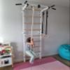 BenchK 732B Wallbar, Stall Bar, Power Tower, Compact Fitness Multifunctional Equipment with Steel Frame and Convertible Metal 6-Grip Pull Up Bar, Chin Up Bar and Dip Stand for Dips and Hanging view 4