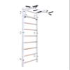 BenchK - Wooden Swedish Ladder Wall Stall - Indoor Chin Up Bar Workout Equipment, Physical Therapy, Gymnastics, Fitness (WallBars + Convertible Pullup Bar, White) view 1