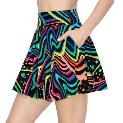 ALWAYS Women's Flared Mini Skater Skirt - High Waisted Casual Stretch Basic Skirt 1530 Extra Large