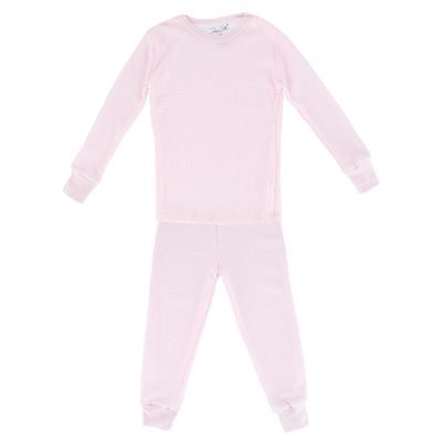 Rene Rofe Toddler Girl's Waffle Thermal Long Underwear 2-Piece Set, 2T, Light Pink