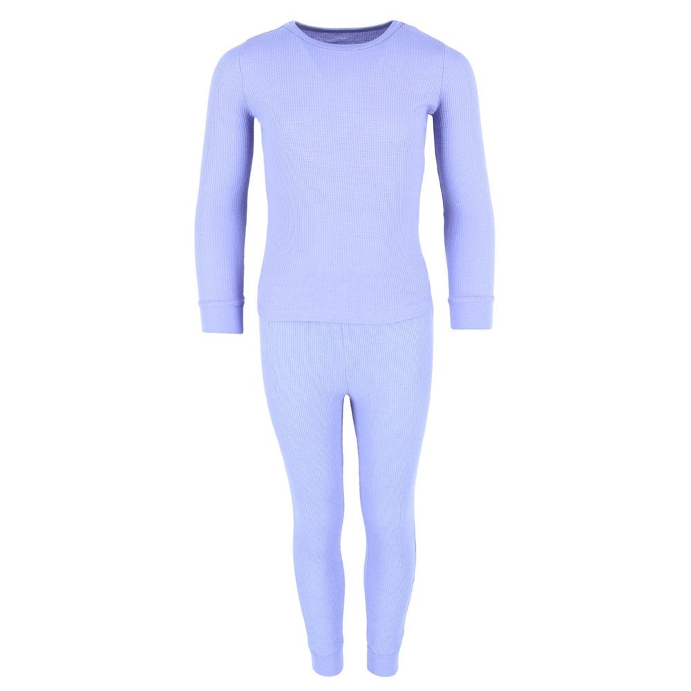 Rene Rofe Girl's Waffle Thermal Long Underwear 2-Piece Set, XLarge (14/16), Lavender