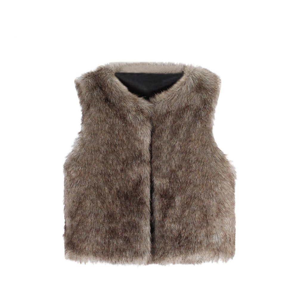 Toddler Baby Girls Kids Winter Warm Clothes Faux Fur Waistcoat Thick Coat Outwear Vest Tops 0-6 T