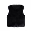 Toddler Baby Girls Kids Winter Warm Clothes Faux Fur Waistcoat Thick Coat Outwear Vest Tops 0-6 T Black view 3