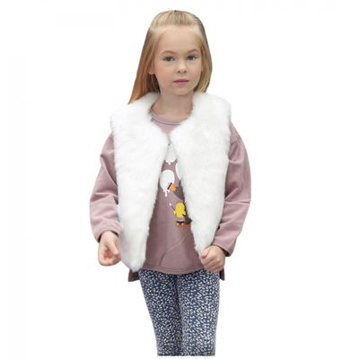 Moonker Girls Faux Fur Waistcoat for 0-6 Years Old,Baby Girls Children Kids Winter Warm Clothes Thick Vest Coat Outwear White