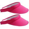 2 Pack Sun Visor Hats Women Men Clip On Wide Brim Visors Hat Outdoor Sports Golf Beach Travel Tennis Caps (Fuchsia) view 1
