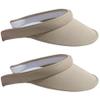 2 Pack Sun Visor Hats Women Men Clip On Wide Brim Visors Hat Outdoor Sports Golf Beach Travel Tennis Caps (Khaki) view 1
