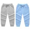 EISHOW Toddler Baby 2 Pack Cotton Active Jogger Pants, Kids Boys Girls Casual Athletic Sweatpants Pants with Drawstring Pocket (2 Pack-Light Blue&Gray,1-2 Years,1 Year,2 Years) view 1