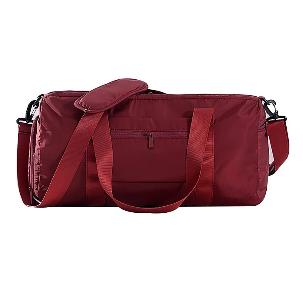 Rasiarpio Sports Gym Luggage Travel Bag for Men and Women, Sports Gym Bag, Exercise Duffel Bag, Large Capacity and Light to Carry, Waterproof and Dirt-resistant Foldable Travel Bag ,Gear Wine red