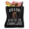 Just A Girl who loves CHIMPANZEES T-Shirt CHIMPANZEE Tote Bag view 4