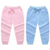 EISHOW Toddler Baby 2 Pack Cotton Active Jogger Pants, Kids Boys Girls Casual Athletic Sweatpants Pants with Drawstring Pocket (2 Pack-Light Blue&Pink,6-7 Years,6 Years,7 Years) view 1