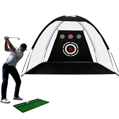 URINGO Golf Hitting Net with Target Sheet Golfing Portable Swing Training Aids Driving Range for Outdoor and Indoor with Carry Bag and Golf Balls