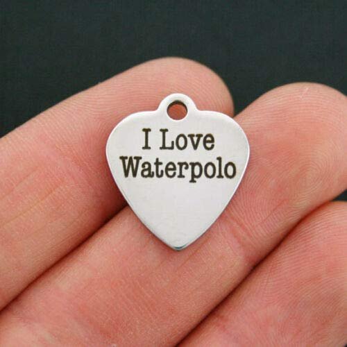 1 Charms Sports Charm Stainless Steel - I Love Waterpolo