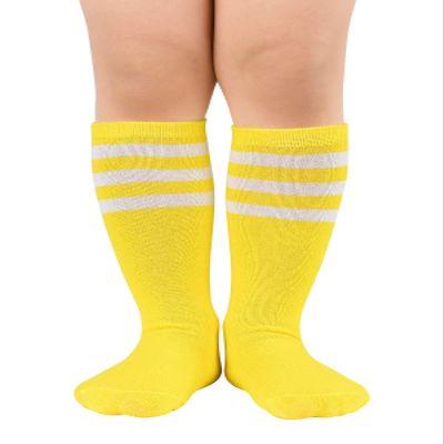 Century Star Kids Child Soccer Socks Knee High Socks Boys Girls Socks Baby Socks 1 Pair Yellow White New One Size