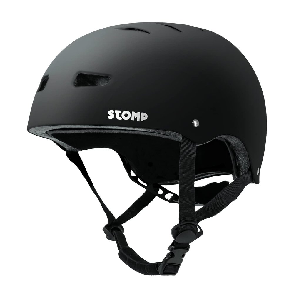 STOMP Skateboard Helmet - Removable Liners Ventilation Multi-Sport Scooter Inline Skating for Youth & Adults (Matte Black, Small)