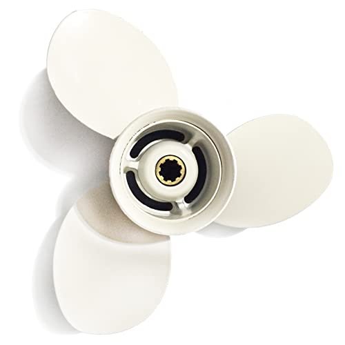 OVERSEE 63V-45943-10-EL-00 (63V-45943-01-EL) Aluminum Propeller Size 9 1/4x11-J for Yamaha Outboard Motor Motor 9.9HP 15HP