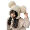 Fleece Animal Hood Hats Winter Trapper Bear Full Earflap Cosplay Costume Warm Skiing Cotton Cold Weather Outdoor Cap Beige view 1