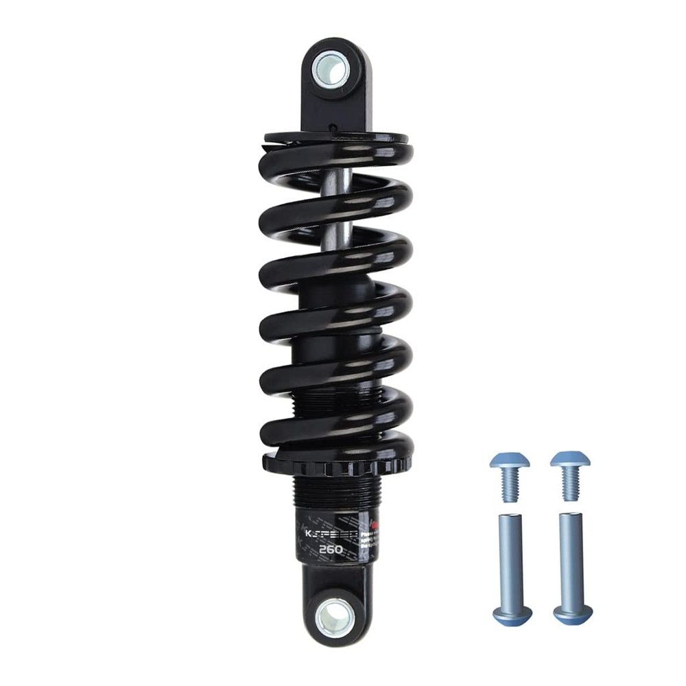 Jejy Rear Shock Absorber Bike 165 Mm Soft Tail Bicycle Rear Biliary Spring Shock with Bushing and Screw Black (Size : 1250LBS)