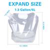 Soddeph Collapsible Water Container Bag, BPA Free Food Grade Clear Plastic Storage Jug for Sport Camping Riding Mountaineer,Freezable, Food Grade (8-pack-1.3 Gal) view 2