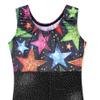 Gymnastics Leotards for Toddler Girls Biketard 3t 4t Sparkle Colroful Stars Pattern Sleeveless Biketards Hotpink Black (Stars, 3-4T) view 3