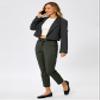 Soothfeel Women's Pants with 4 Pockets 7/8 Stretch High Waisted Sweatpants Travel Athletic Work Golf Pants for Women(Olive Green, X-Large) view 3