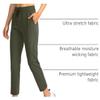 Soothfeel Women's Pants with 4 Pockets 7/8 Stretch High Waisted Sweatpants Travel Athletic Work Golf Pants for Women(Olive Green, X-Large) view 4