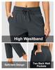 Soothfeel Women's Pants with 4 Pockets 7/8 Stretch High Waisted Sweatpants Travel Athletic Work Golf Pants for Women(Dark Grey, Small) view 4