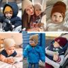 2Pcs Parent-Child Hats Baby Winter Warm Knit Hat for Kids Beanie Children Hats for Girls Boys Cap Newborn Hat (Black) view 3