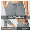 Soothfeel Women's Pants with 4 Pockets 7/8 Stretch High Waisted Sweatpants Travel Athletic Work Golf Pants for Women(Bright Grey, X-Large) view 4