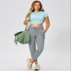 Soothfeel Women's Pants with 4 Pockets 7/8 Stretch High Waisted Sweatpants Travel Athletic Work Golf Pants for Women(Bright Grey, Small) view 3