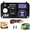 10L0L Golf Cart Key Switch Console Plate Panel for EZGO TXT PDS 2003-up Electric, Equipted Forward Reverse Switch & LED Digital Voltmeter & 12V 3.0 Fast Charger Dual USB Socket