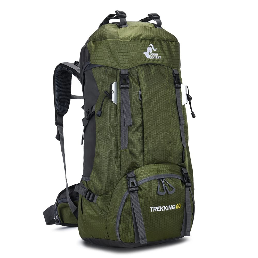 Bseash 60L Waterproof Hiking Camping Backpack with Rain Cover, Large Outdoor Sport Travel Daypack Rucksack for Climbing