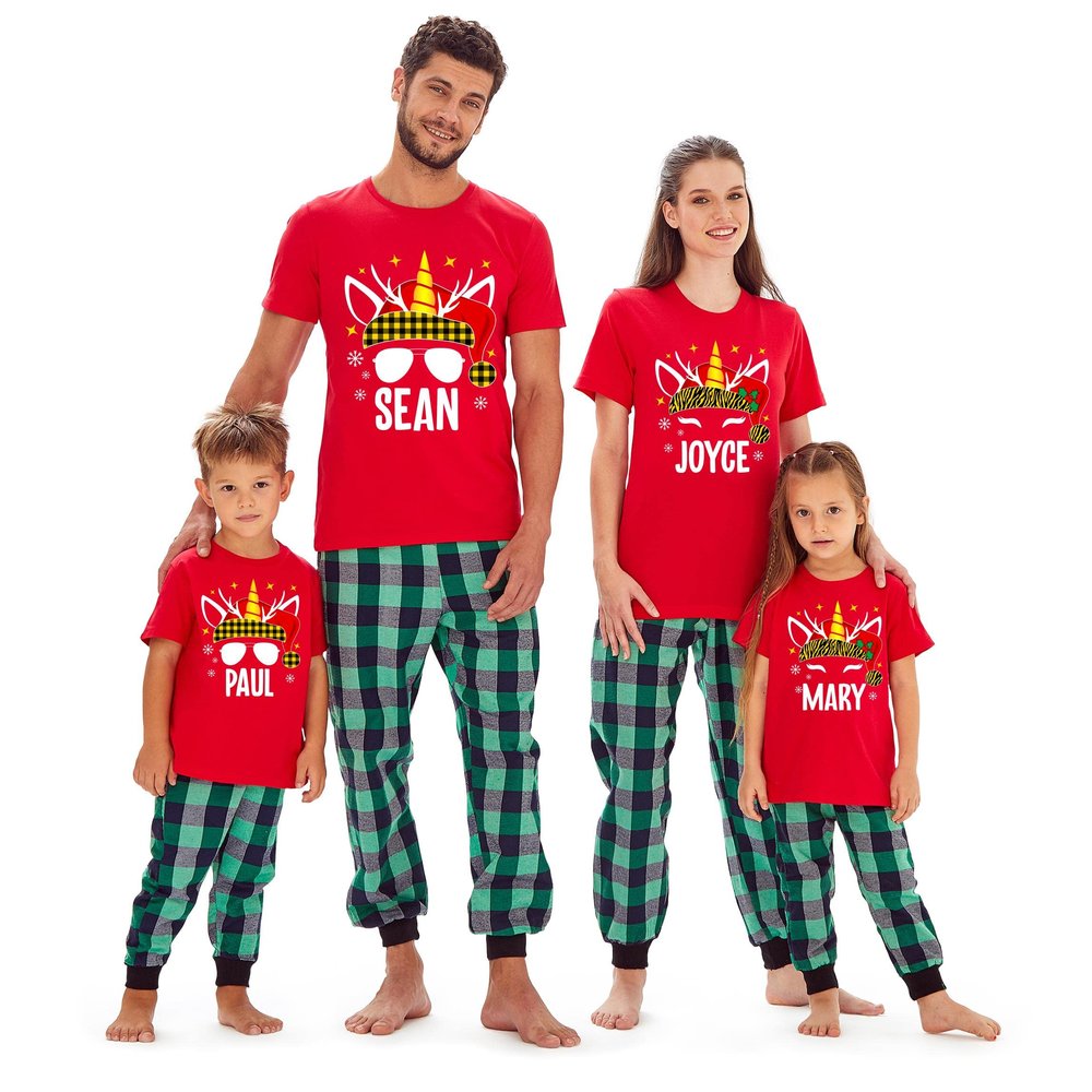 Matching Family Custom Christmas Unicorn Baby Girl Boys T-Shirt