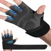 COFIT Breathable Workout Gloves, Antislip Weight Lifting Gym Gloves for Men Women with Wrist Wrap Support, Superior Grip & Palm Protection for Weightlifting, Fitness, Exercise, Training - Blue M view 1