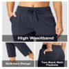 Soothfeel Women's Pants with 4 Pockets 7/8 Stretch High Waisted Sweatpants Travel Athletic Work Golf Pants for Women(Navy Blue, X-Large) view 4