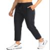 Soothfeel Women's Pants with 4 Pockets 7/8 Stretch High Waisted Sweatpants Travel Athletic Work Golf Pants for Women(Black, X-Large) view 1