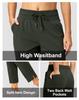 Soothfeel Women's Pants with 4 Pockets 7/8 Stretch High Waisted Sweatpants Travel Athletic Work Golf Pants for Women(Olive Green, Large) view 4